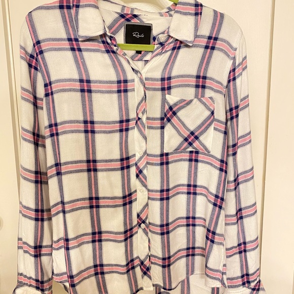 Rails pink and blue button down - Picture 1 of 3